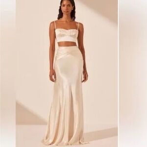 Shona Joy Elegant Cream Two-Piece Gown
